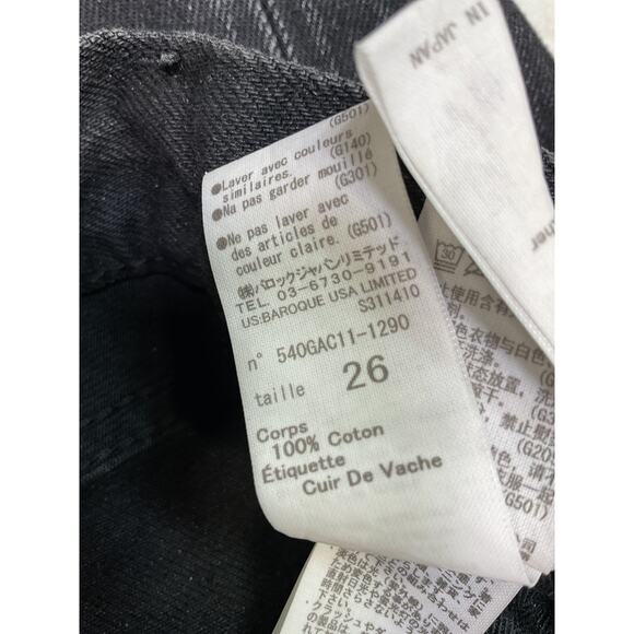 Moussy 'Murrieta' Black Cotton Wide Straight Leg Denim Jean Size 26 - Picture 5 of 5